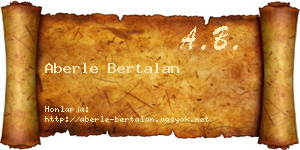 Aberle Bertalan névjegykártya